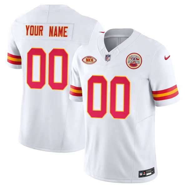 Men%27s Kansas City Chiefs Active Player Custom White 2023 F.U.S.E. With NKH Patch Vapor Untouchable Limited Football Stitched Jersey->customized nfl jersey->Custom Jersey